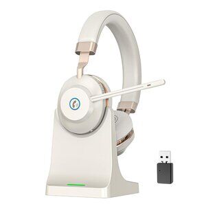 Work From Home Bluetooth Headset w/ Mic, 45Hr On-Ear Headphones New Open Box